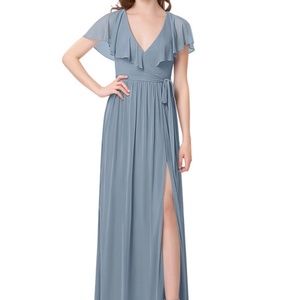 Dusty Blue Azazie Jael Bridesmaid dress